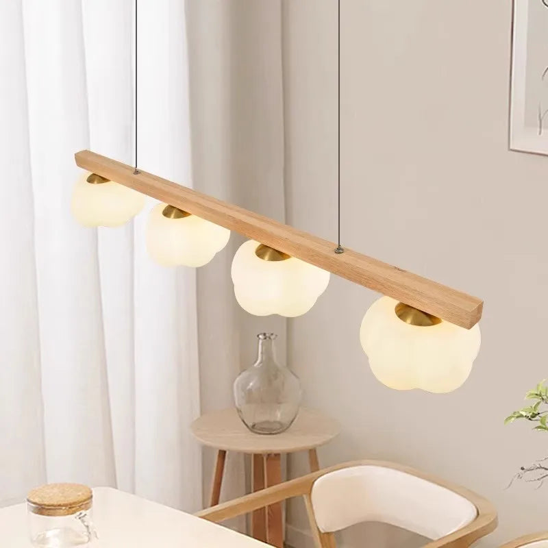 Lustre en bois naturel avec forme coton - vue 3 sur 11