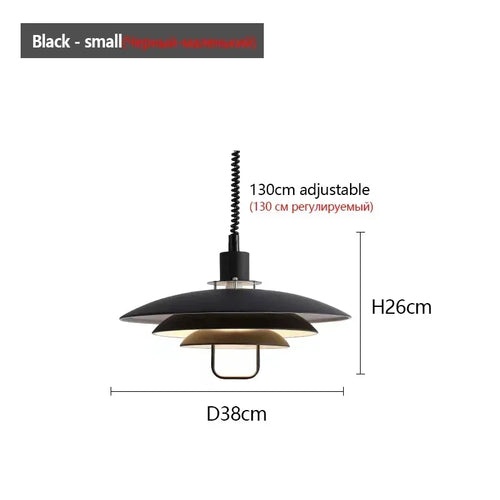 Modern adjustable pendant light with adjustable lifting and telescopic capabilities, dining room, living room, indoor decoration - vue 11 sur 12
