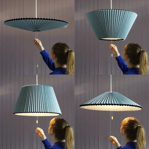 Deformed Umbrella Chandeliers Fabric Pendant Lamp Ceiling Suspension Luminaire Hanging Light for Living Dining Room - vue 4 sur 9