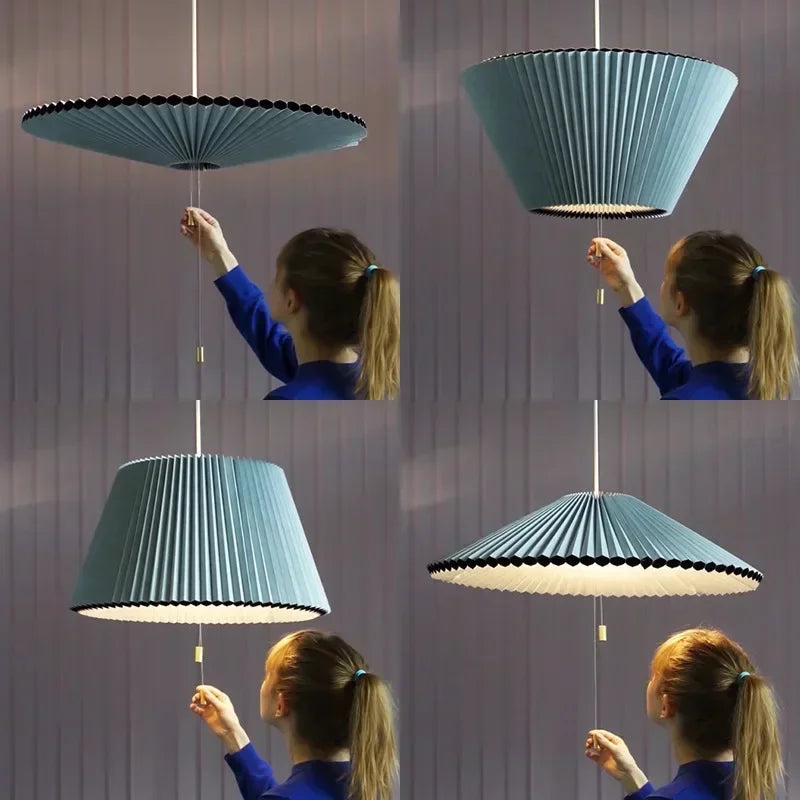 Deformed Umbrella Chandeliers Fabric Pendant Lamp Ceiling Suspension Luminaire Hanging Light for Living Dining Room - vue 3 sur 9