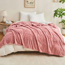 Plaid sherpa jacquard motif doux pour canapé bureau
