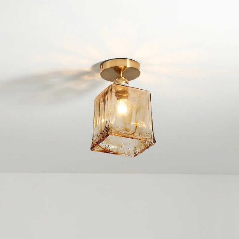 plafonnier led en verre design nordique industriel décoratif - vue 6 sur 12