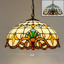 Rétro Tiffany Suspension Lumières suspension lustre salon baroque perle design Vitrail luxe 16 "mer bleu marron L