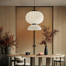Minimalist silk LED chandelier nordic wabi sabi style