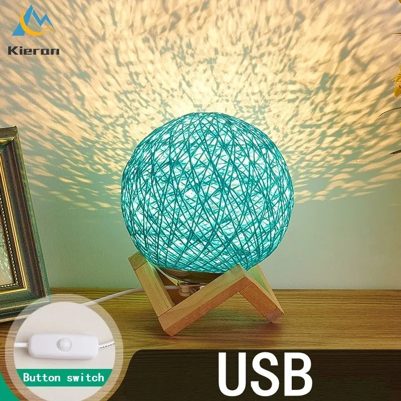 Lampe bois massif LED boule - vue 4 sur 11