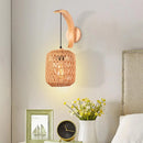 Vintage hemp rope and industrial wood wall light