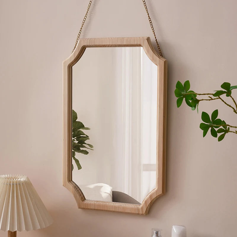 miroir vintage en bois massif pour maquillage étanche et antirouille - vue 4 sur 15