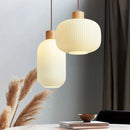 lustre moderne loft led avec abat-jour en verre