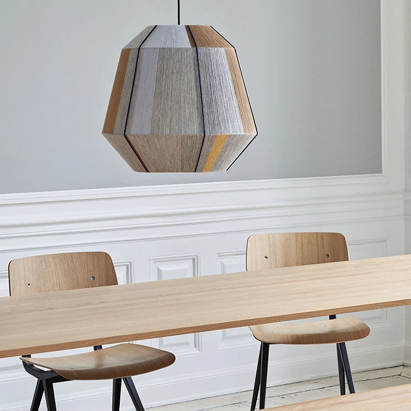 Suspension LOFT japonais rétro en bois bambou design - vue 5 sur 24