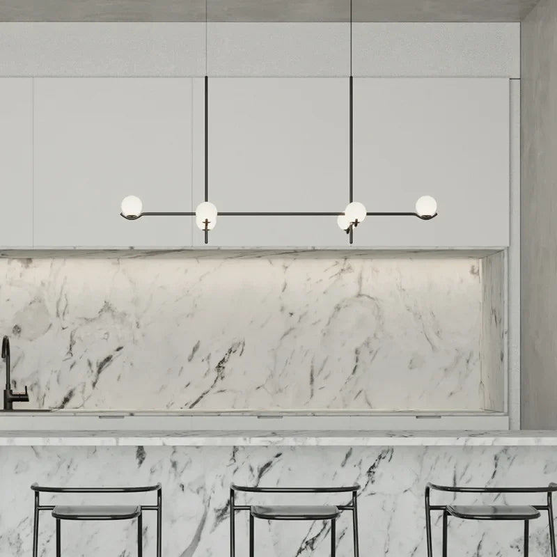 lustre led en boule de verre style nordique pour intérieur - vue 6 sur 14