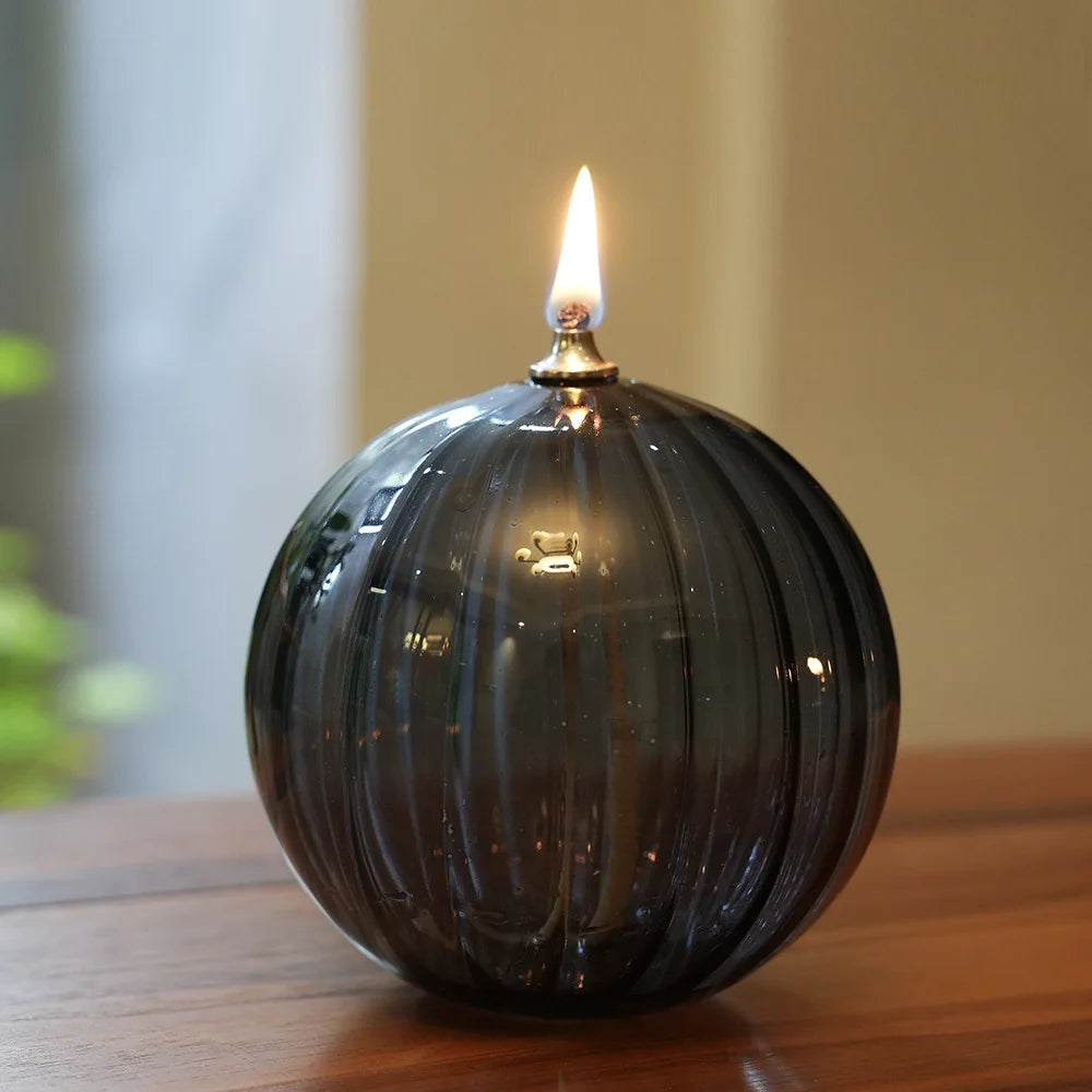 bougeoir circulaire en verre pour lampe à huile décoratif et élégant - vue 3 sur 9