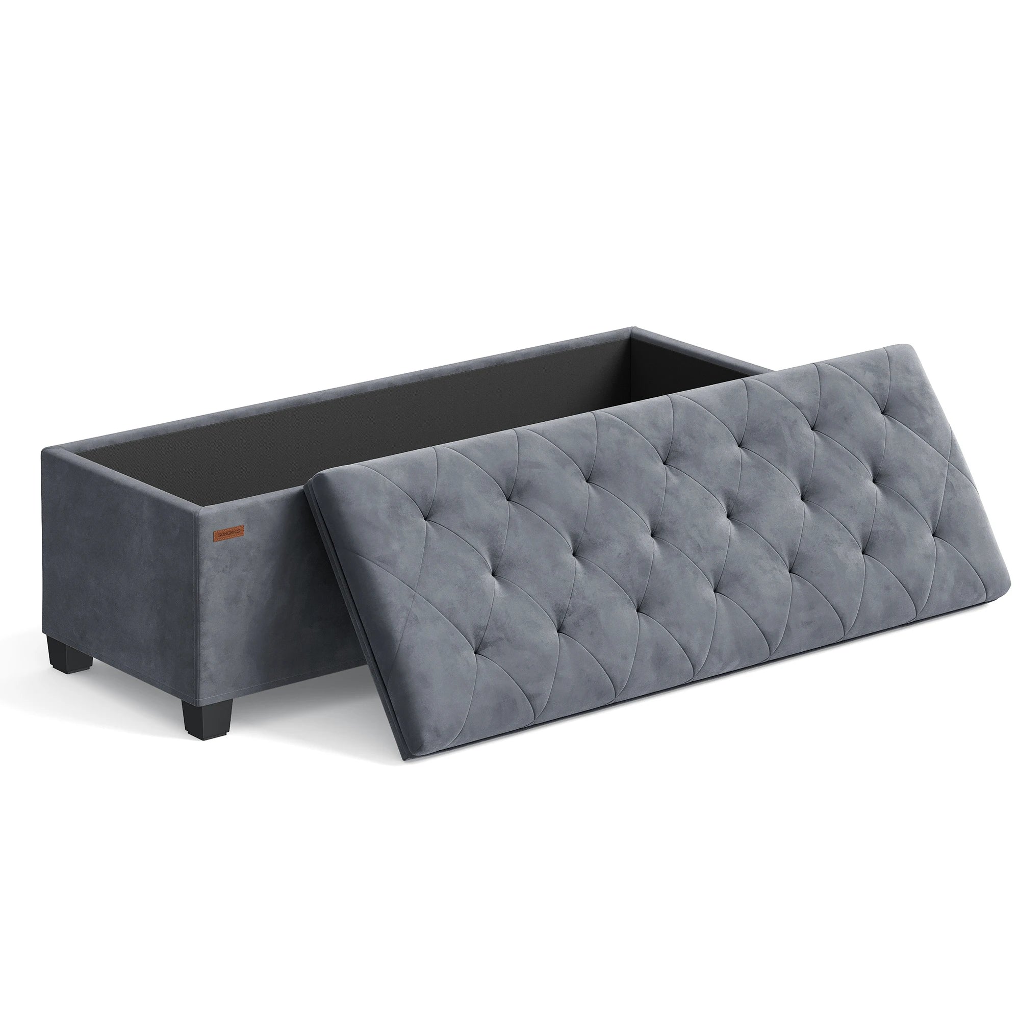 SONGMICS Stool with Storage Space, Bench with Legs, 40 x 110 x 40 cm Footstool, Storage Box, Maximum Load 300 kg - vue 2 sur 8