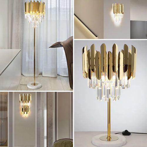 Applique murale LED en cristal doré moderne - vue 4 sur 18