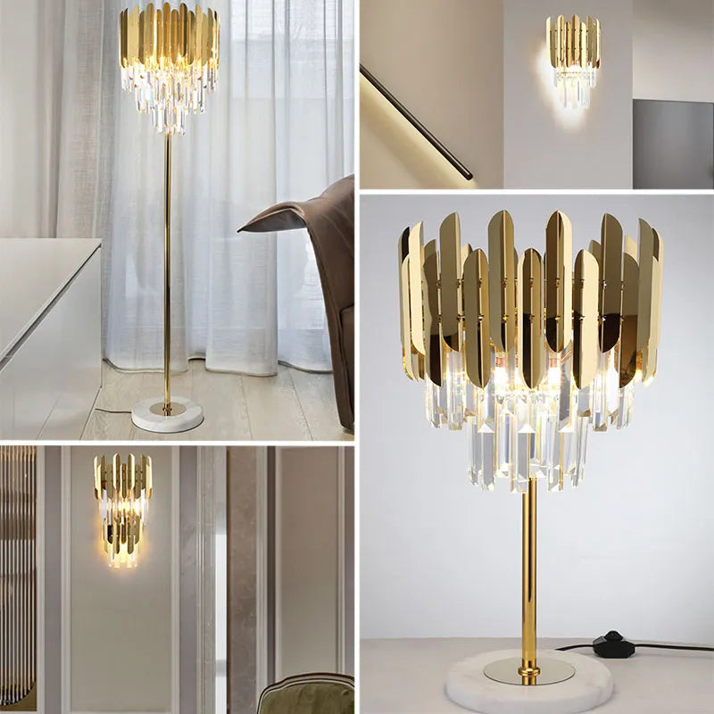 Applique murale LED en cristal doré moderne - vue 3 sur 18