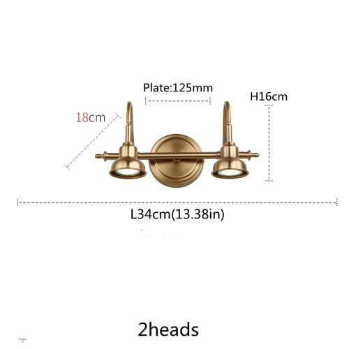 American Bronze Mirror Front Light , Bathroom Wall Lamps Mirror Light ,Powder Room Mirror Wall Lights Lighting LED Makeup Mirror