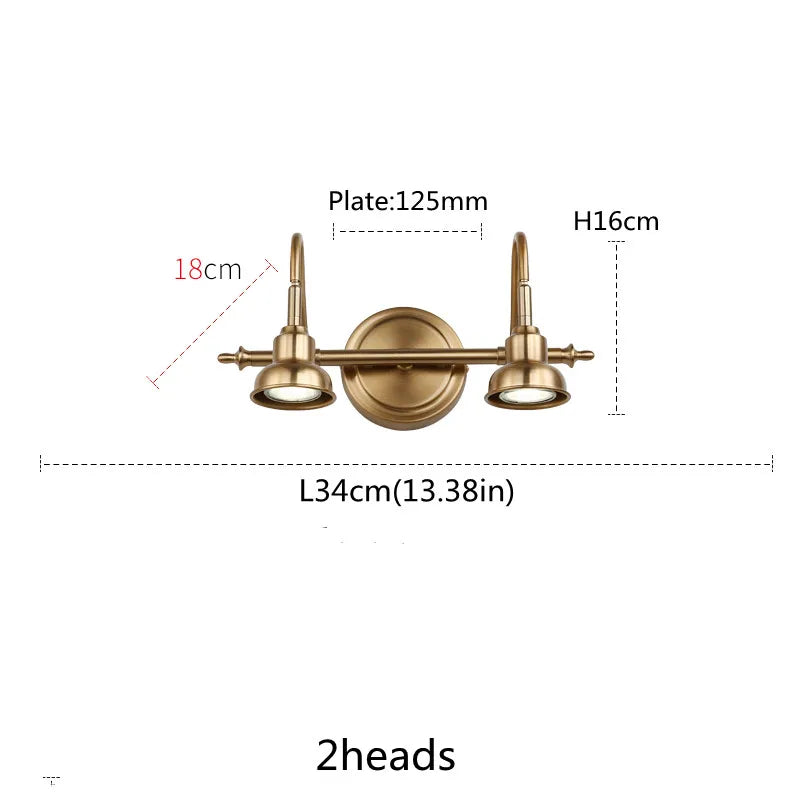 American Bronze Mirror Front Light , Bathroom Wall Lamps Mirror Light ,Powder Room Mirror Wall Lights Lighting LED Makeup Mirror