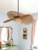 Wabi sabi style pendant light, rattan woven light, dining room home decoration, bedroom living room pendant light