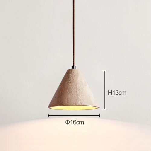 Travertin jaune style japonais wabi-sabi chambre lampe suspendue design rétro restaurant allée suspension - vue 12 sur 15