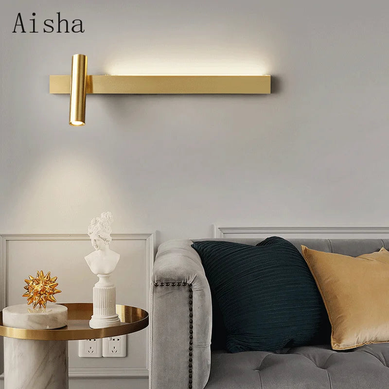 applique murale en cuivre décoration moderne lumière led créative - vue 6 sur 14