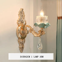 Lustre céramique à fleurs et cristal