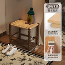 Creative Gourd Stool, French Woven Solid Wood Stool, Household Shoe Changing Stool, Living Room Sofa Side Shelf