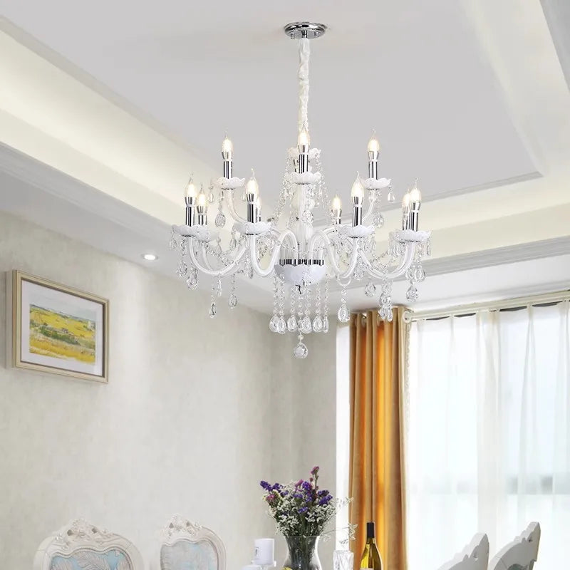 lustre moderne en verre tube incurvé style nordique cristal - vue 4 sur 15