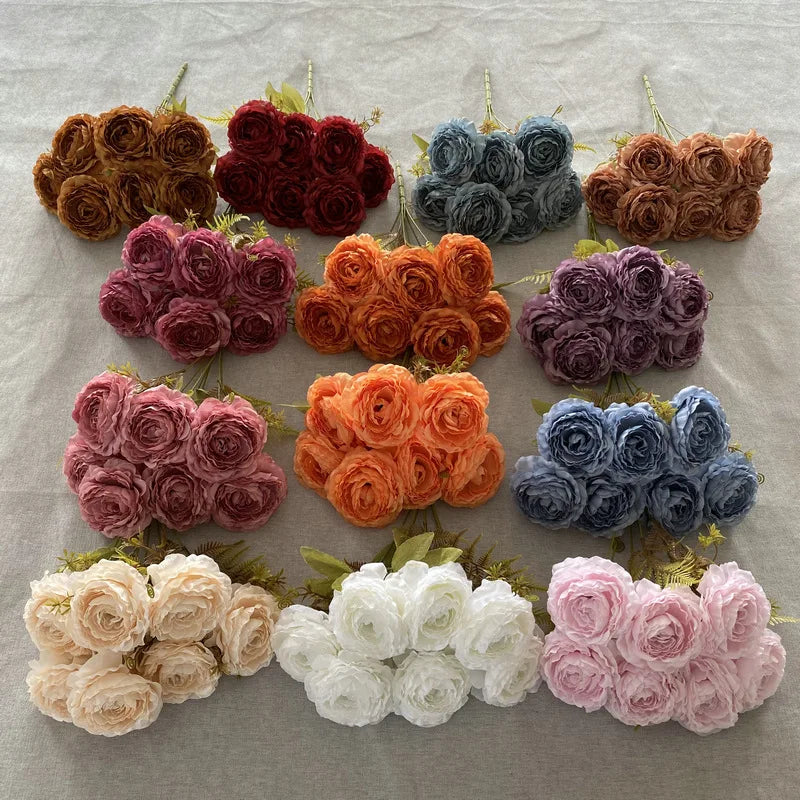 bouquet de pivoines artificielles en soie pour décoration florale - vue 5 sur 17