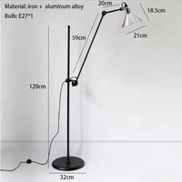 lampadaire vintage réglable pour lecture et éclairage général