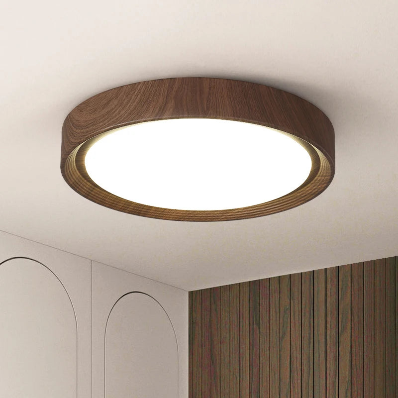 lampe led plafonnier minimaliste imitation bois créatif moderne - vue 5 sur 12