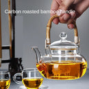 theiere verre poignee bambou tasses infusion pu erh