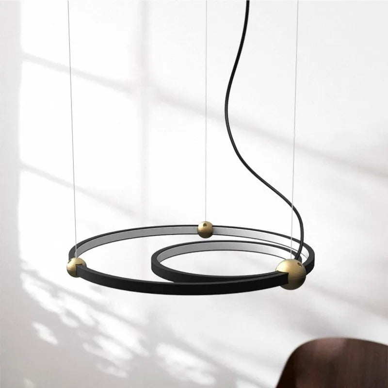 lustre moderne avec anneau suspension led pour décoration suspendue - vue 6 sur 9