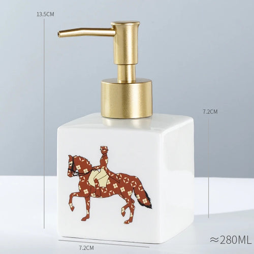 WHYOU Cermic Separate Shampoo Shower Gel Bottle, Liquid Soap Dispensers, Emulsion, Latex Hand Wish Bottles, Bathroom Accessories