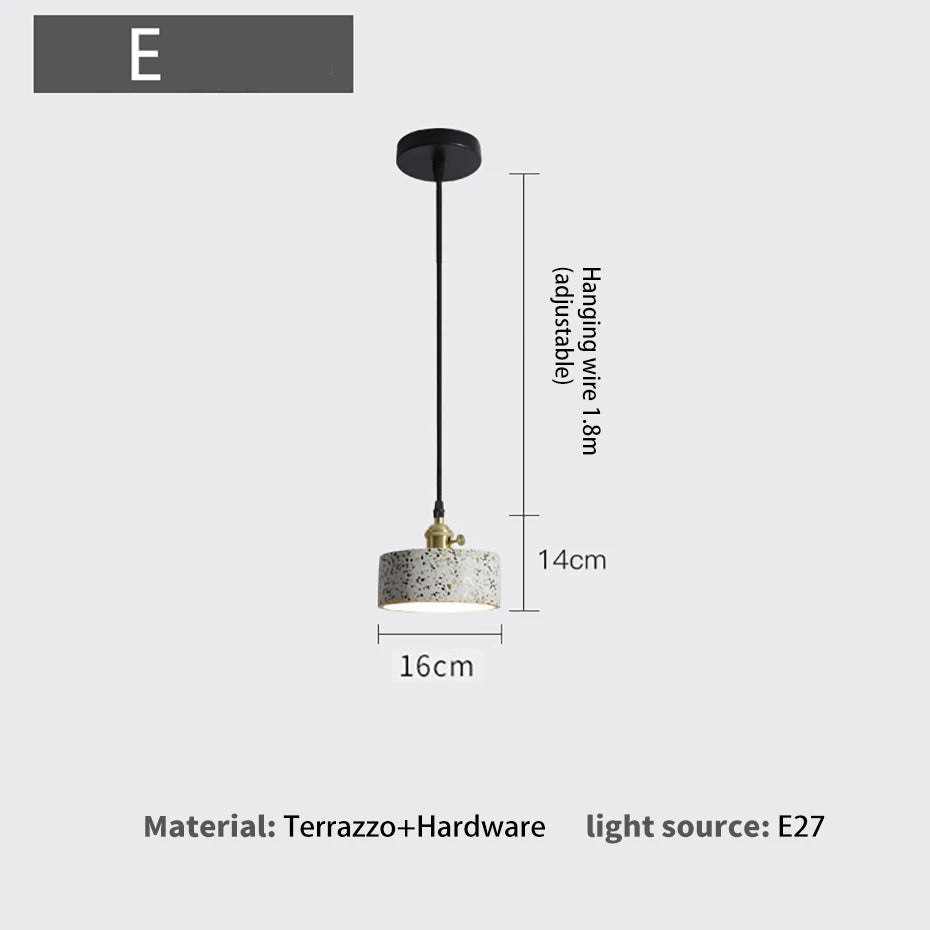 Luminaires suspendus en ciment blanc nordique E27 Bar salon cuisine lampe suspendue moderne lumière Suspension Luminaire éclairage - vue 10 sur 11