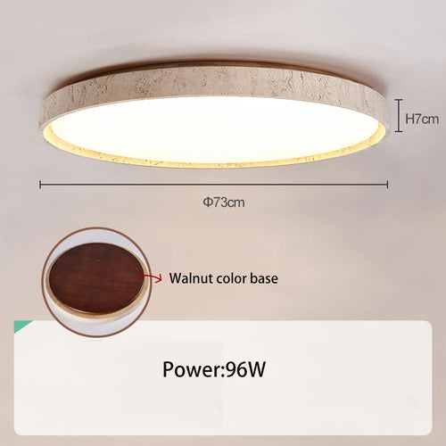 Led plafonnier pierre Downlight monté en Surface rétro luminaires noyer bûche bois couleur chambre salon grande lumière - vue 10 sur 13