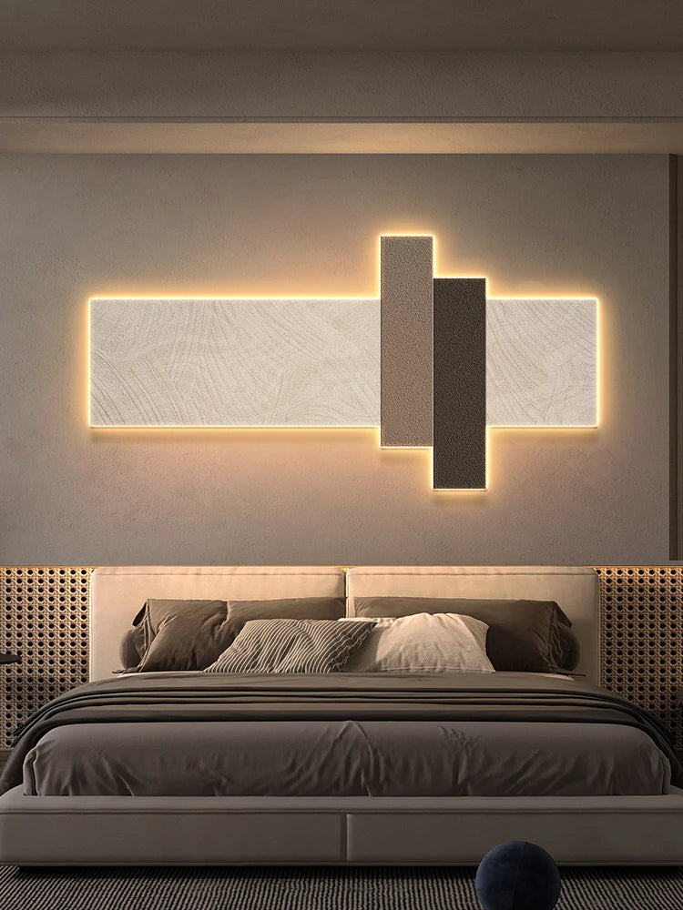 Minimalist LED wall light with remote control, Nordic decorative design - vue 3 sur 10