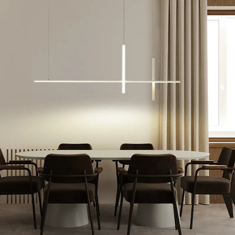 Lustre led dimmable noir minimaliste moderne