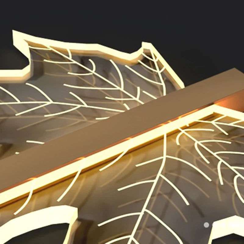 Modern Luxury Villa Maple Leaf Acrylic Chandelier Living Room, Hotel Lobby, Attic, Restaurant Light Luxury Decorative Chandelier - vue 6 sur 12