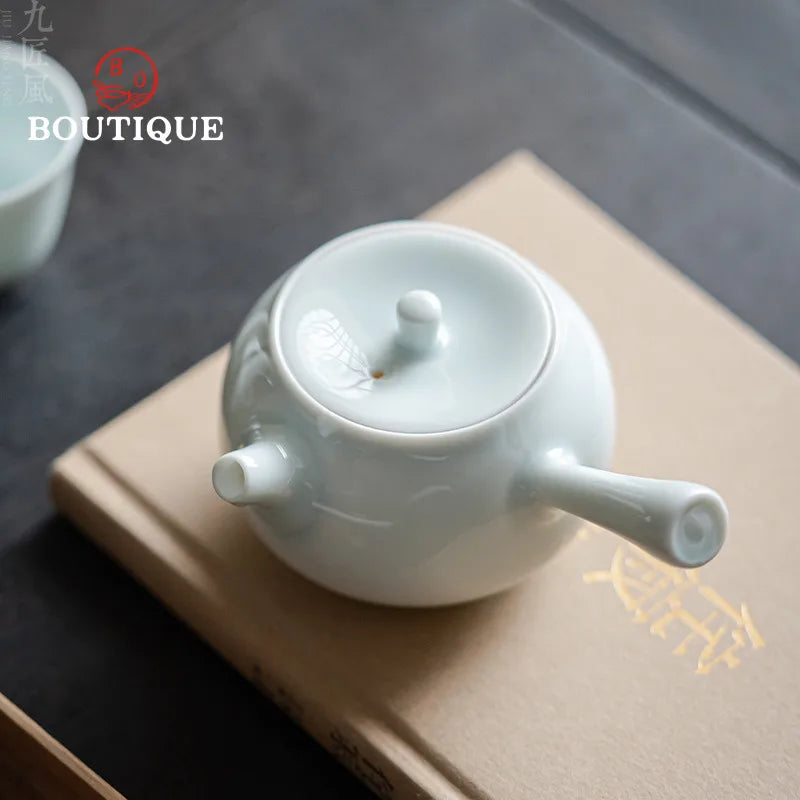 Théière japonaise artisanale céramique anse latérale 150ml filtre