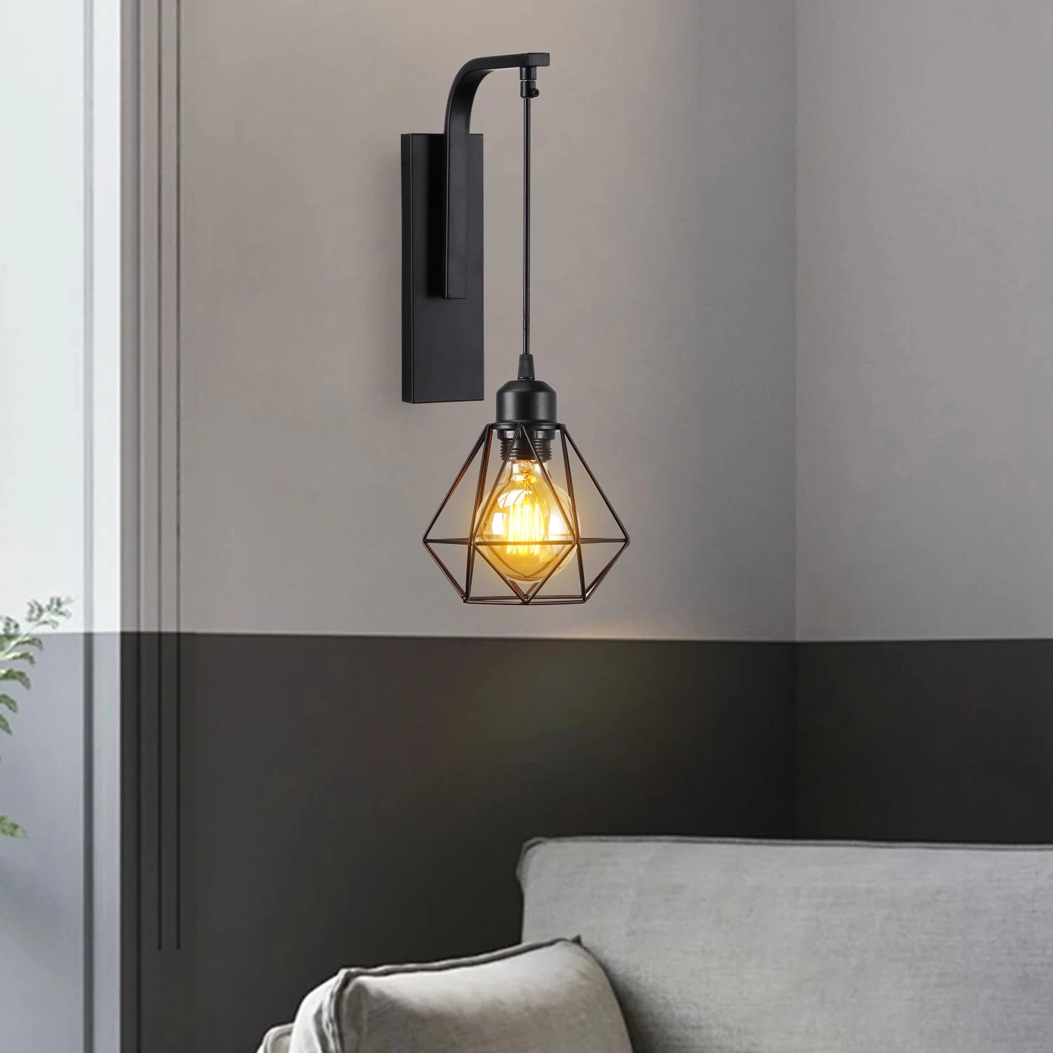 applique murale led vintage moderne nordique suspendue - vue 5 sur 17