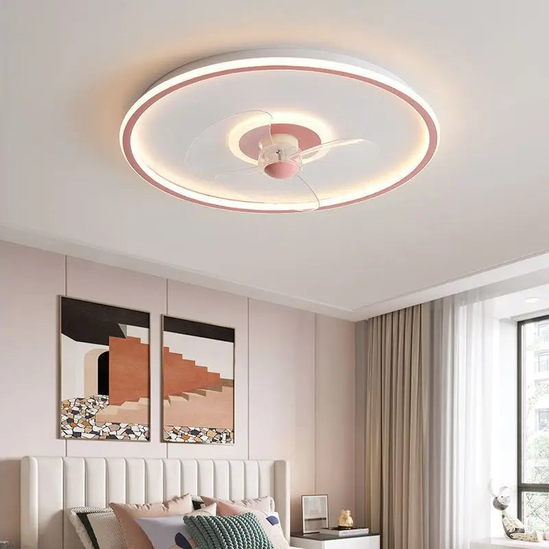 ventilateur de plafond intelligent avec télécommande et éclairage LED - vue 6 sur 11