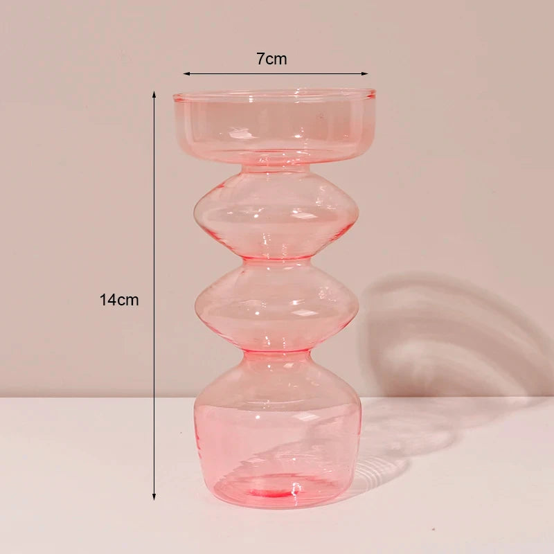 bougeoir en verre décoratif à rayures coniques pour événements festifs - vue 27 sur 30