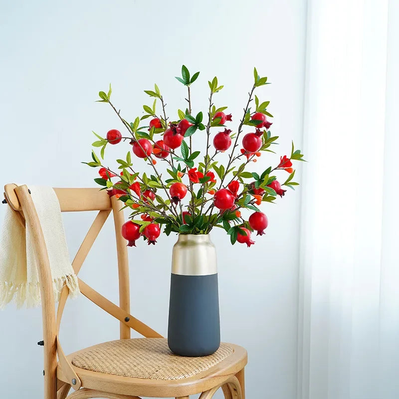 plante verte artificielle 5 têtes grenades décoration intérieure - vue 4 sur 8