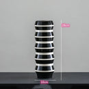 Black and White Striped Ceramic Vase, Flower Pot Decoration, Home and Living Room Decoration, Creative Geometric Striped Vase