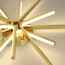 plafonnier led design moderne en laiton doré température gradable