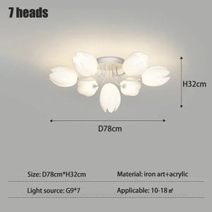 lustre moderne à led en fleurs de lys pour intérieur décoratif