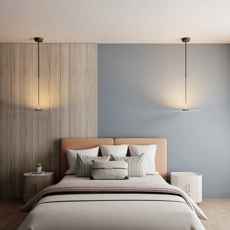 Nordique rond salle à manger lustre moderne chambre chevet soucoupe volante suspension lampe suspendue bar mode luminaire - vue 5 sur 10