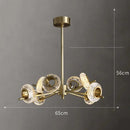 Nordic cracked glass chandelier with modern minimalist LED