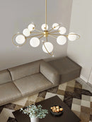 Nordic copper chandelier minimalist modern decorative glass