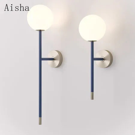 Minimalist Nordic wall light with creative pole - vue 7 sur 12