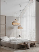 Vigne tissage rétro lustres rural salon de thé salon chambre chez l'habitant tissé à la main suspension LED luminaires lustre